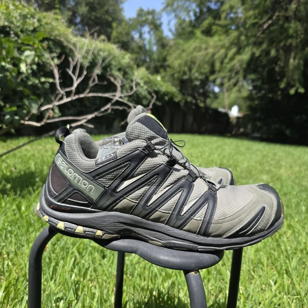 Salomon XA Pro 3D Men's Trail Running Hiking Shoes Olive Green Black sz 14 (A26)
